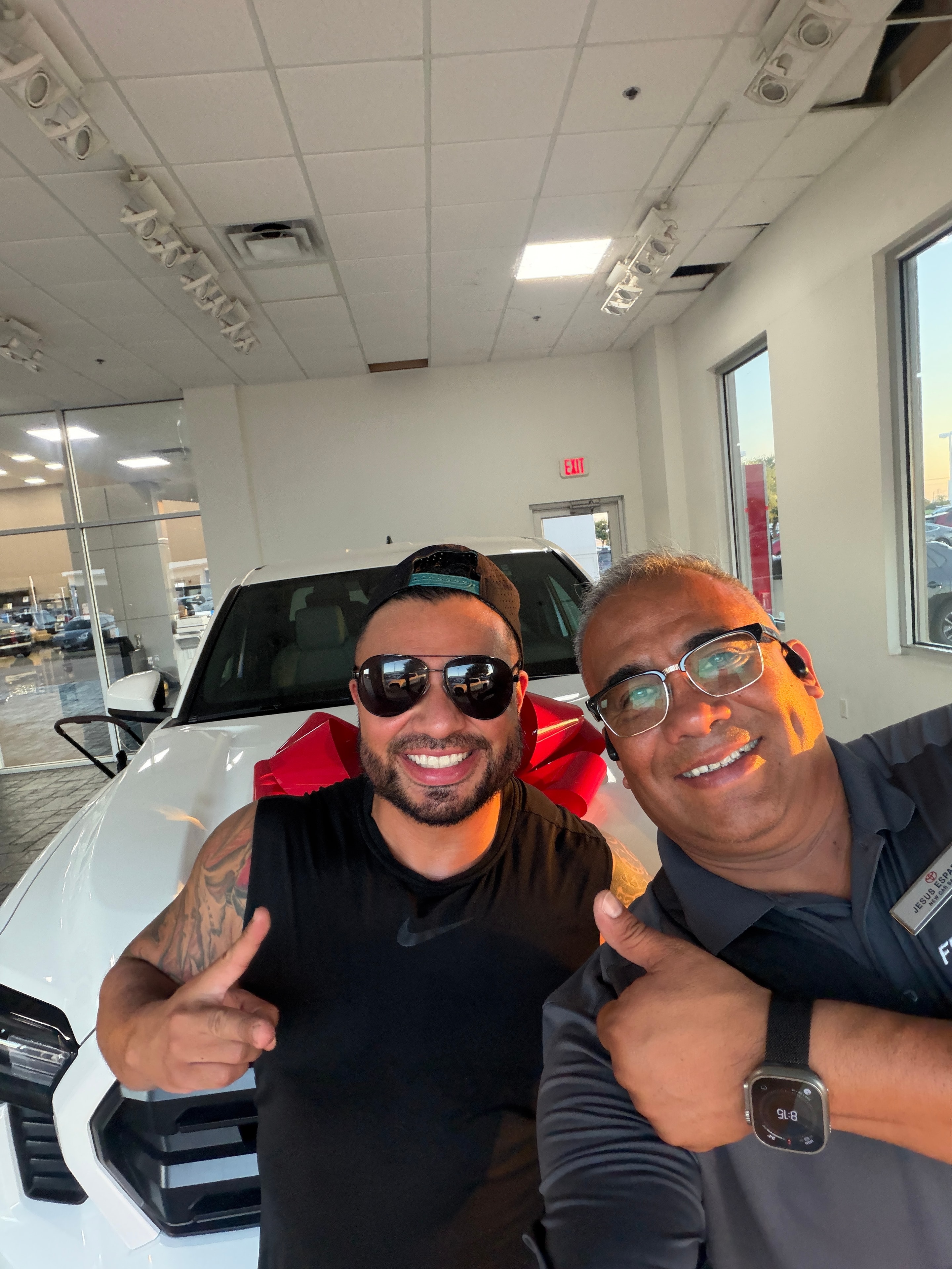 Satisfied customer with Jesus Esparza at Freeman Toyota DFW